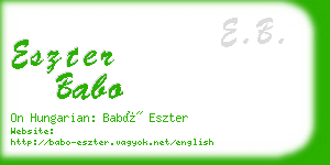 eszter babo business card